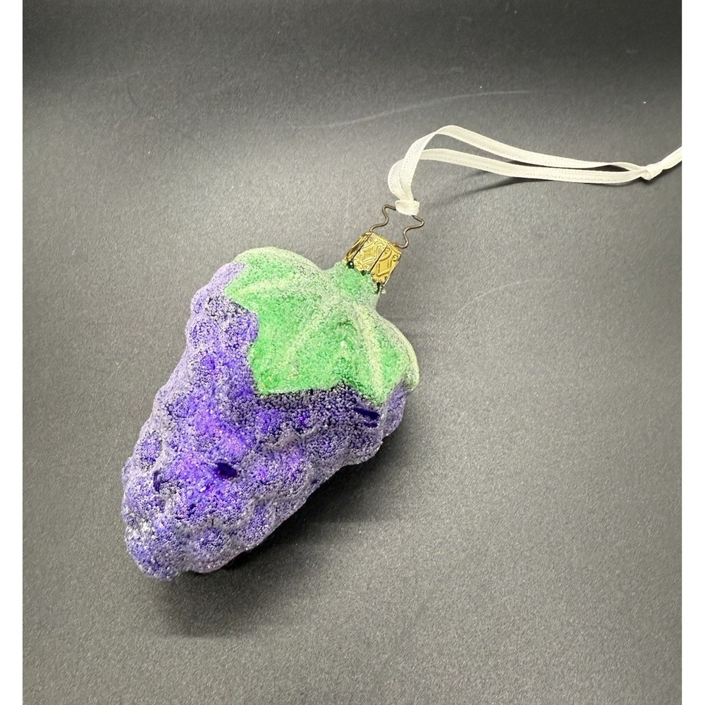 Purple Grape Ornament Sugared Beaded Fruit Christmas Tree‎ Wine Decor Kitchen
